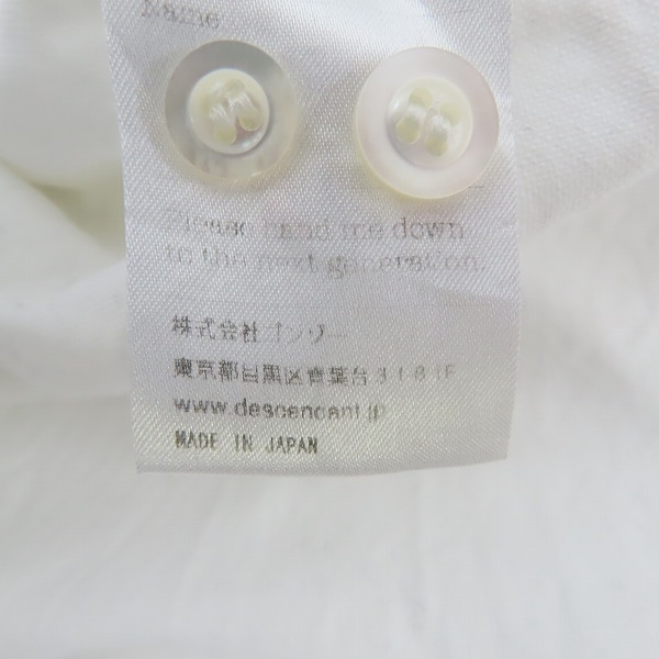 実際に弊社で買取させて頂いたDESCENDANT/ディセンダント コットン ボタンダウンシャツ/2の画像 4枚目