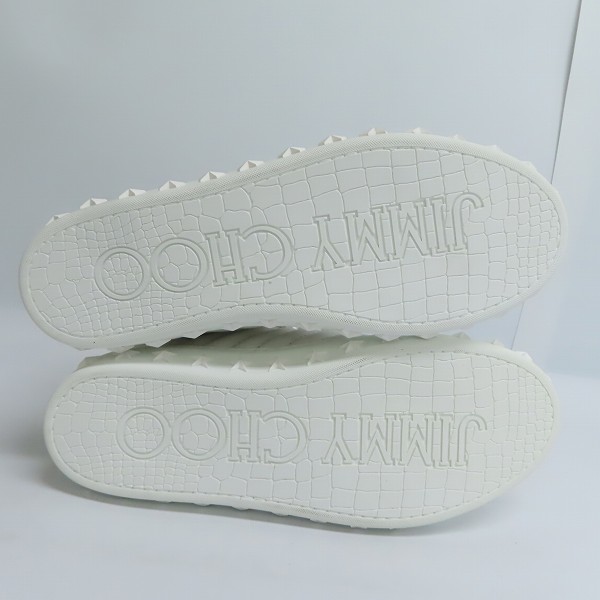 実際に弊社で買取させて頂いたJIMMY CHOO/ジミーチュウ スタースタッズ レザー ハイカットスニーカー/42の画像 2枚目