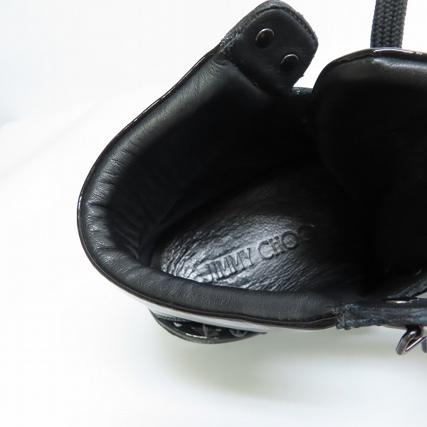 実際に弊社で買取させて頂いたJIMMY CHOO/ジミーチュウ スタースタッズ エナメル ハイカットスニーカー/42の画像 4枚目