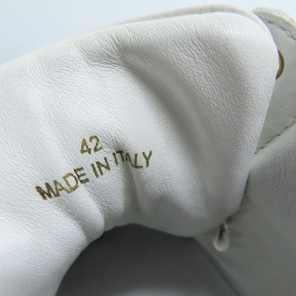 実際に弊社で買取させて頂いたJIMMY CHOO/ジミーチュウ ゴアベルト レザーハイカットスニーカー/42の画像 5枚目