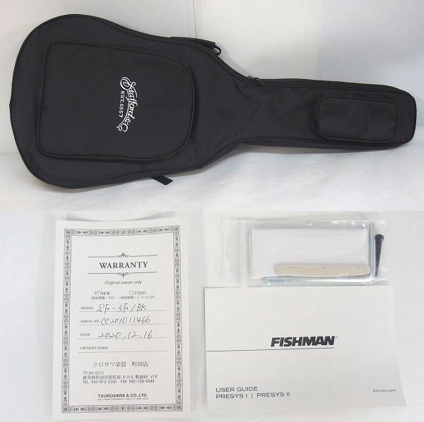 ☆Stafford/スタッフォード SF-3F BK エレアコ/アコースティック