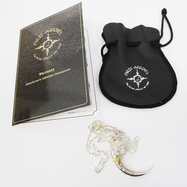 実際に弊社で買取させて頂いた【ギャラ付】FIRST ARROW'S/ファーストアローズ K18付 ラージイーグルクロウ メディスンホイール ネックレスチェーンの画像 8枚目