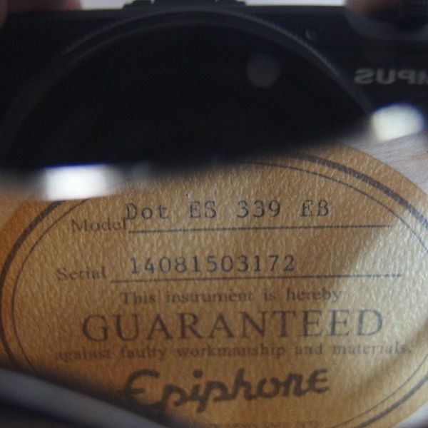 実際に弊社で買取させて頂いた★Epiphone/エピフォン ES-339 Dot EB/Ebony セミアコ/エレキギター コイルタップ搭載 ソフトケース付の画像 4枚目