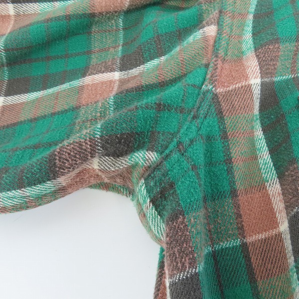 実際に弊社で買取させて頂いたsears/シアーズ ヴィンテージ/ビンテージ チェック柄 L/S 長袖 シャツ グリーン Size：Lの画像 3枚目
