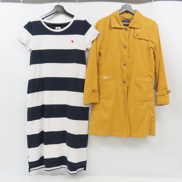 実際に弊社で買取させて頂いたCANTERBURY/カンタベリー ボーダー柄ワンピース/コーデュロイコート M/2点セット