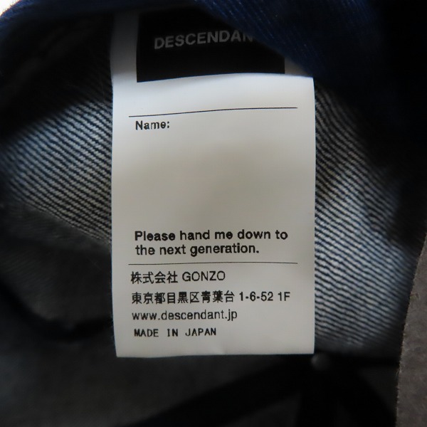 実際に弊社で買取させて頂いたDESCENDANT/ディセンダント デニム キャップ/Fの画像 5枚目