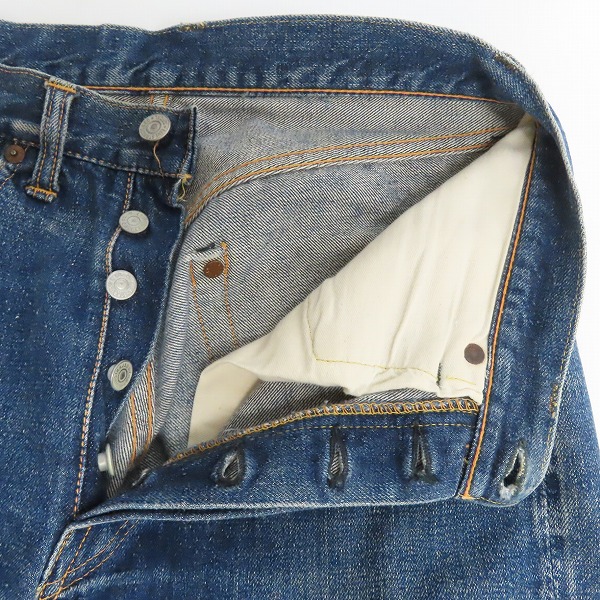 実際に弊社で買取させて頂いたLevis/リーバイス  501XX 推定紙パッチギャラ入り 両面BIG E/均等V/銅製隠しリベット 刻印点々 ヴィンテージ デニムパンツの画像 2枚目