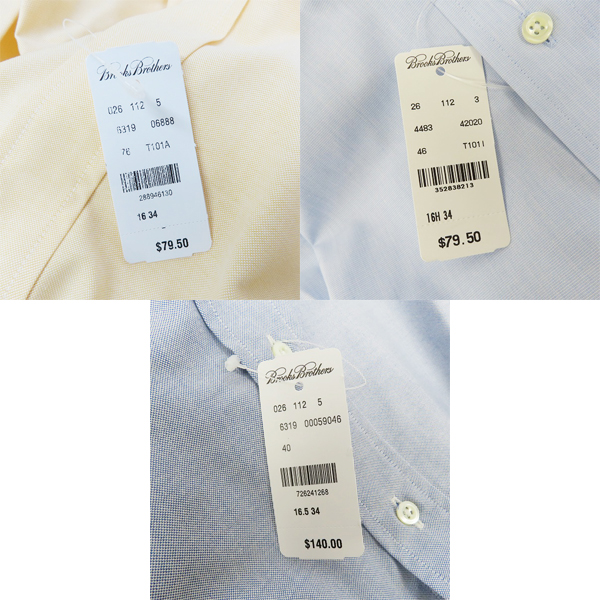 実際に弊社で買取させて頂いた【未使用】BROOKS BROTHERS/ブルックスブラザーズ ボタンダウン 長袖シャツ 3点セットの画像 4枚目