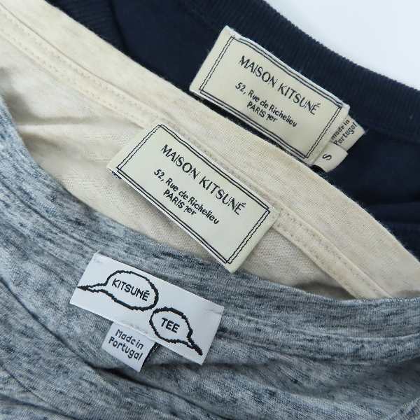 実際に弊社で買取させて頂いたMAISON KITSUNE/メゾンキツネ ポケットTシャツ/プリントTシャツ/クルーネック/S 3点セットの画像 2枚目