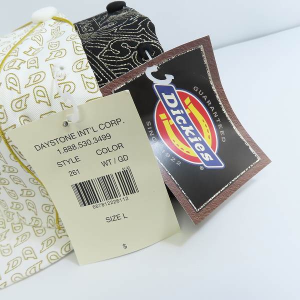 実際に弊社で買取させて頂いた(2)【未使用】Dickies/ディッキーズ キャップ ホワイト/ブラック L 2点セットの画像 5枚目