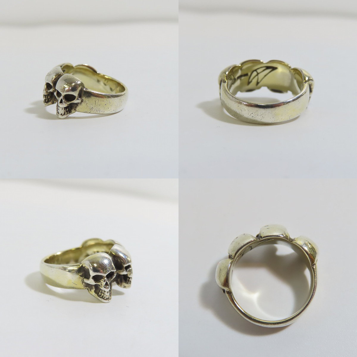 実際に弊社で買取させて頂いた【ギャラ付き】CRAZY PIG/クレイジーピッグ FOUR SKULLS RING/4スカル リング 8号の画像 2枚目