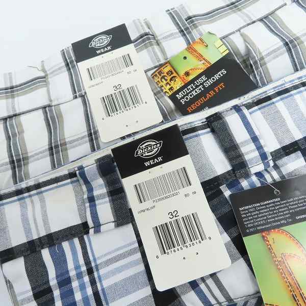 実際に弊社で買取させて頂いた【おまとめ品】Dickies/ディッキーズ MULTI USE POCKET SHORTS/マルチユーズ ポケット ショーツ/チェック柄 ハーフパンツ/32の画像 1枚目