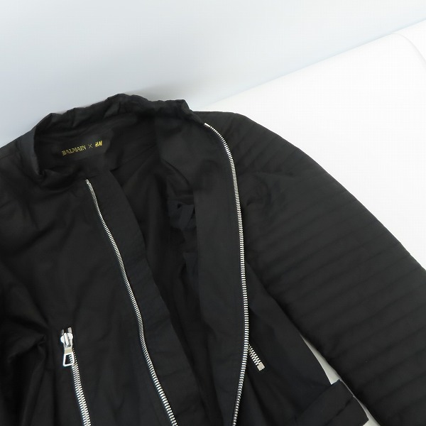 実際に弊社で買取させて頂いたBALMAIN×H&M/バルマン×エイチアンドエム ジップアップ オールインワン つなぎ ブラック XSの画像 4枚目