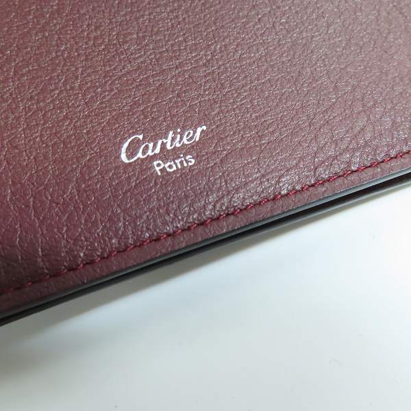 実際に弊社で買取させて頂いたCARTIER カルティエ カボション レザー二つ折り 名刺入れ/カードケース L3000591の画像 4枚目