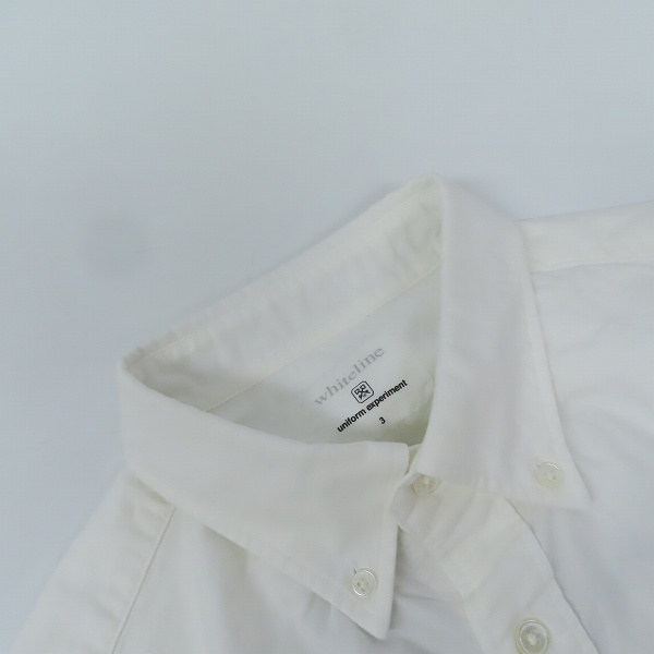 実際に弊社で買取させて頂いた【未使用】uniform experiment/ユニフォーム エクスペリメント サイド切替 ボタン 長袖シャツ UE-140014/3の画像 4枚目