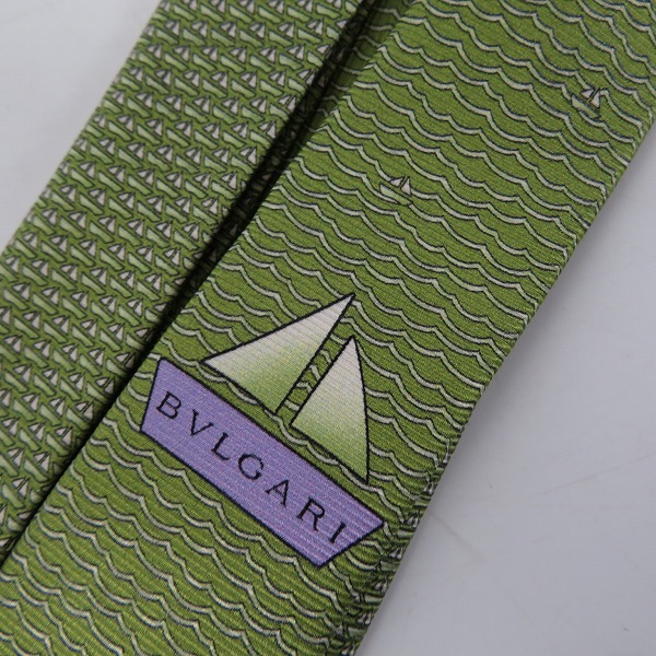 実際に弊社で買取させて頂いたBVLGARI/ブルガリ 総柄 ネクタイ ヨット柄 鳥柄 2点セットの画像 3枚目