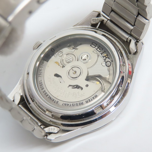 実際に弊社で買取させて頂いたSEIKO/セイコー ファイブ 裏スケ 自動巻き 腕時計 7S26-03W0の画像 3枚目