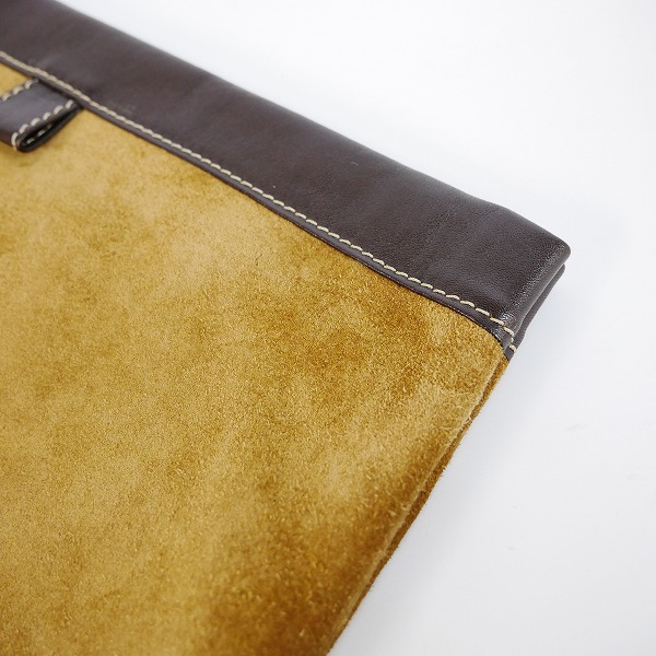 実際に弊社で買取させて頂いたLOEWE/ロエベ アナグラム ロゴ型押し スエード クラッチバッグの画像 7枚目