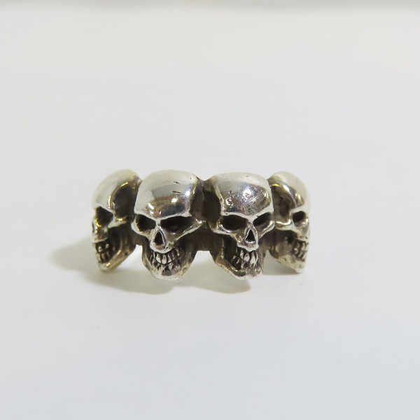 実際に弊社で買取させて頂いた【ギャラ付き】CRAZY PIG/クレイジーピッグ FOUR SKULLS RING/4スカル リング 8号の画像 1枚目