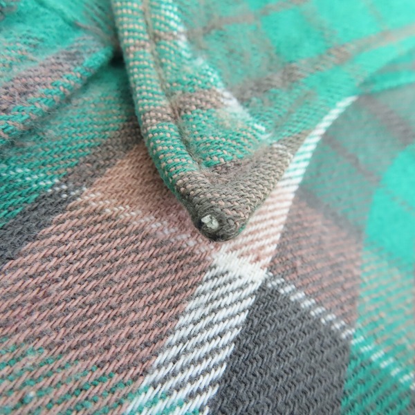 実際に弊社で買取させて頂いたsears/シアーズ ヴィンテージ/ビンテージ チェック柄 L/S 長袖 シャツ グリーン Size：Lの画像 4枚目
