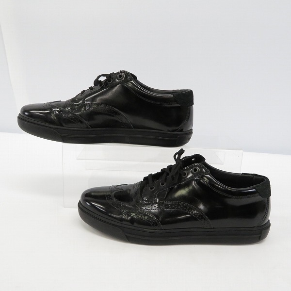 実際に弊社で買取させて頂いたGIORGIO ARMANI/ジョルジオアルマーニ ウイングチップ レザースニーカー/42の画像 3枚目