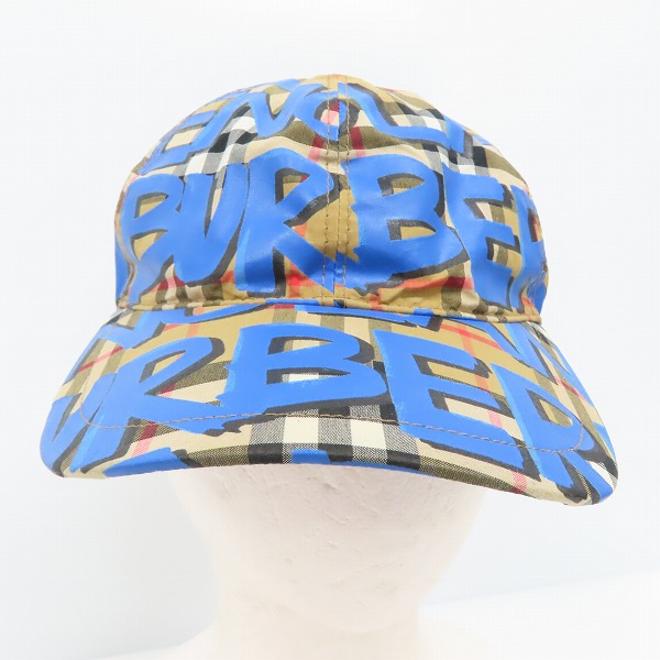 実際に弊社で買取させて頂いた BURBERRY/バーバリー グラフィティ ペイント キャップ/帽子 M/Lの画像 1枚目