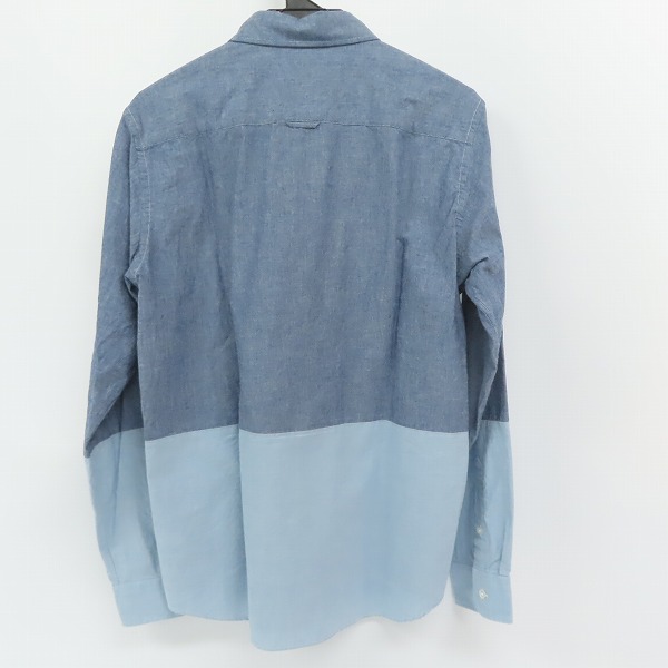 実際に弊社で買取させて頂いた【未使用】uniform experiment/ユニフォーム エクスペリメント バイカラー シャンブレー 長袖シャツ UE-123057/3の画像 1枚目