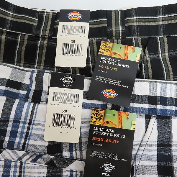 実際に弊社で買取させて頂いた【おまとめ品】Dickies/ディッキーズ MULTI USE POCKET SHORTS チェック柄 ハーフパンツ ホワイト/ベージュ/等 36 の画像 5枚目