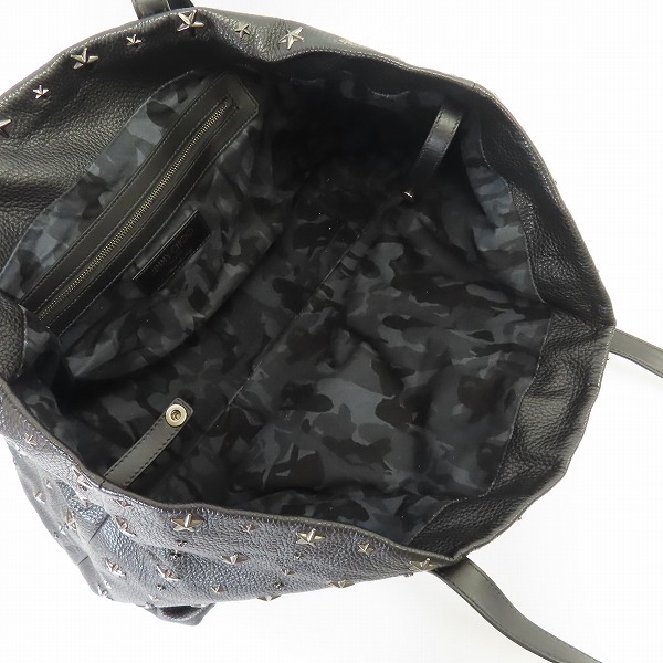 実際に弊社で買取させて頂いたJIMMY CHOO/ジミーチュウ スタースタッズ 内カモフラ/迷彩 カーフレザー PIMLICO GRY トートバッグ の画像 2枚目