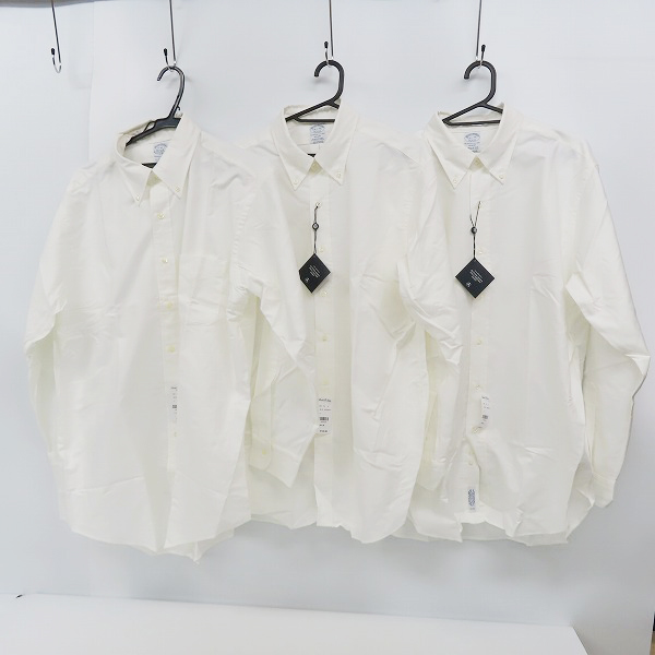 実際に弊社で買取させて頂いた【未使用】BROOKS BROTHERS/ブルックスブラザーズ ボタンダウン 長袖シャツ ホワイト 3点セット