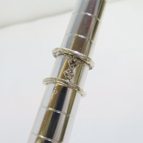 実際に弊社で買取させて頂いたLoree Rodkin/ローリーロドキン クリアストーン入り クロスダブルリング/5.5号の画像 7枚目