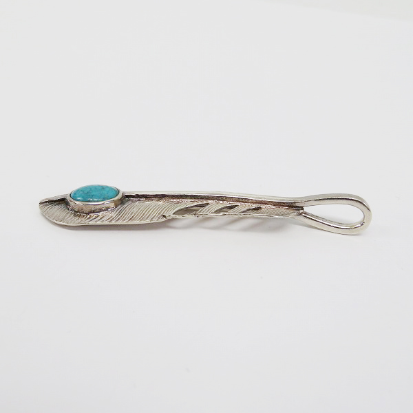 実際に弊社で買取させて頂いたFIRST ARROWS/ファーストアローズ ターコイズ フェザー ペンダントトップ 右向きの画像 2枚目