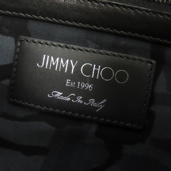 実際に弊社で買取させて頂いたJimmy Choo/ジミーチュウ スタッズ クラッチバッグ ブラックの画像 5枚目