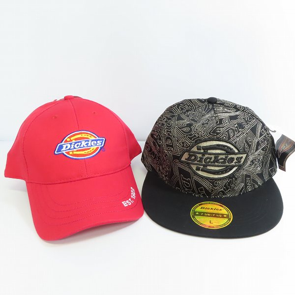 実際に弊社で買取させて頂いた【未使用】Dickies/ディッキーズ キャップ レッド/ブラック L 2点セット