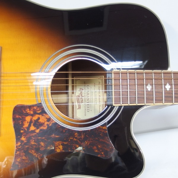 実際に弊社で買取させて頂いた★Epiphone/エピフォン Masterbilt DR-500MCE/VS エレアコ/アコースティックギター ソフトケース付の画像 5枚目