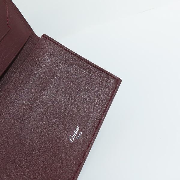 実際に弊社で買取させて頂いたCARTIER カルティエ カボション レザー二つ折り 名刺入れ/カードケース L3000591の画像 7枚目