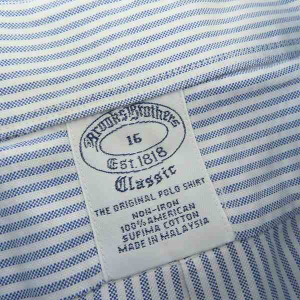 実際に弊社で買取させて頂いたBROOKS BROTHERS/ブルックスブラザーズ 半袖シャツ 無地/ストライプ 2点セットの画像 2枚目