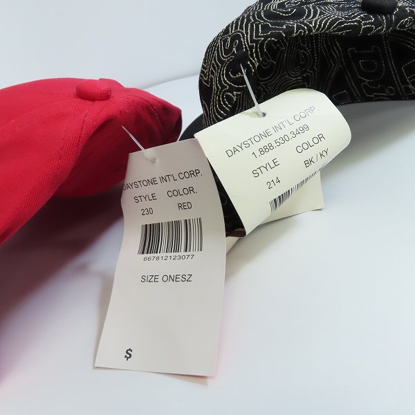 実際に弊社で買取させて頂いた【未使用】Dickies/ディッキーズ キャップ レッド/ブラック L 2点セットの画像 5枚目
