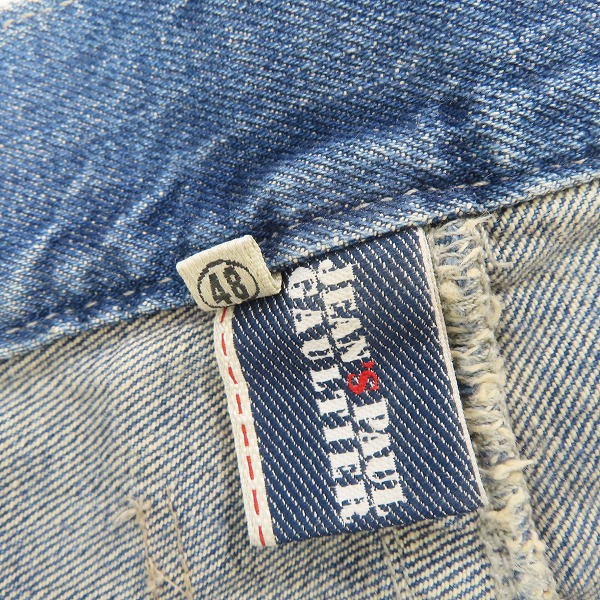 実際に弊社で買取させて頂いたJEAN PAUL GAULTIER/ジャンポールゴルチェ バックロゴタグ ダメージデニム/48の画像 3枚目