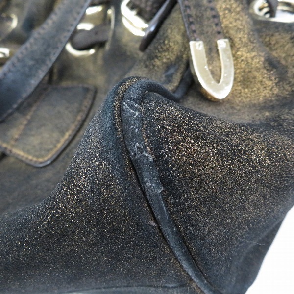 実際に弊社で買取させて頂いたJIMMY CHOO/ジミーチュウ ブラック/ゴールド ショルダーバッグの画像 5枚目