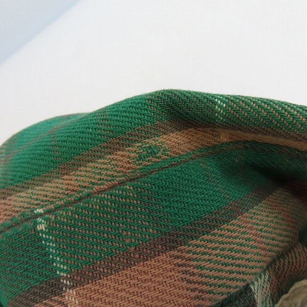 実際に弊社で買取させて頂いたsears/シアーズ ヴィンテージ/ビンテージ チェック柄 L/S 長袖 シャツ グリーン Size：Lの画像 5枚目