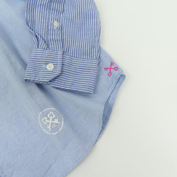 実際に弊社で買取させて頂いた【未使用】uniform experiment/ユニフォーム エクスペリメント 袖切替/ストライプ 長袖シャツ UE-112060/3の画像 5枚目
