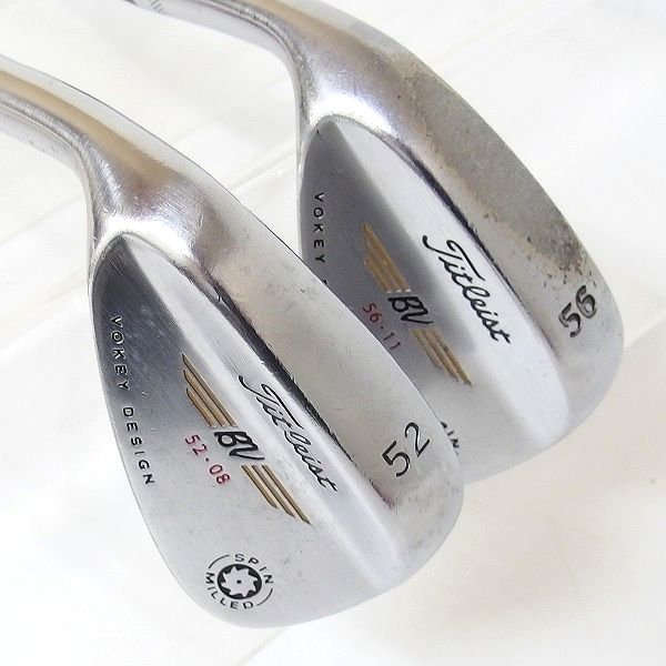 実際に弊社で買取させて頂いたTitleist/タイトリスト BV/ボーケイデザイン SPIN MILLED ウェッジ レフティ/左 52°/08,56°/11, 2本セット FLEX：S