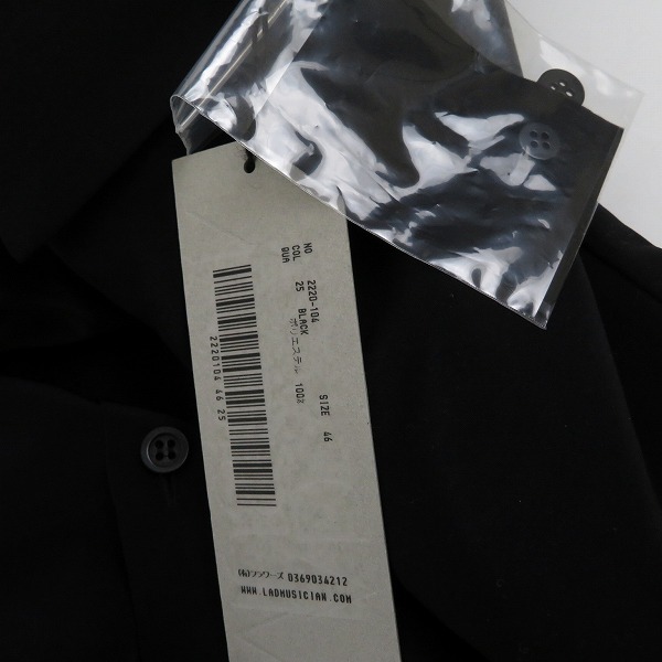 実際に弊社で買取させて頂いたLAD MUSICIAN/ラッドミュージシャン Long Shirt/ロングシャツ ブラック 2220-104/46の画像 6枚目