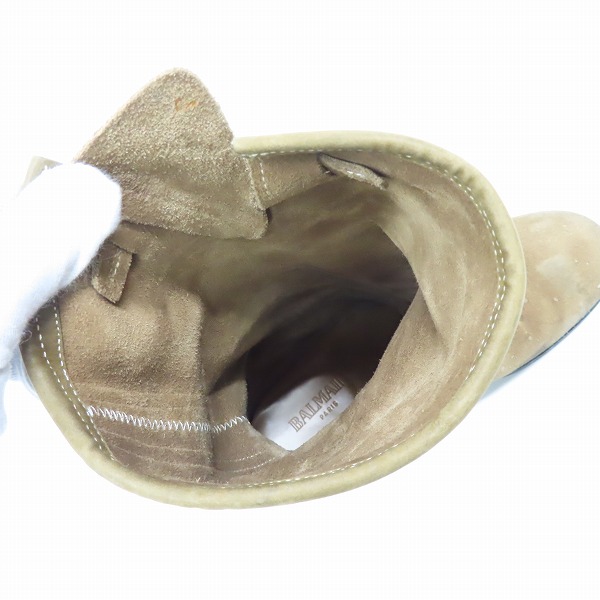 実際に弊社で買取させて頂いたBALMAIN/バルマン Buckled Suede Biker Boots/スウェードレザーエンジニアブーツ /41の画像 4枚目