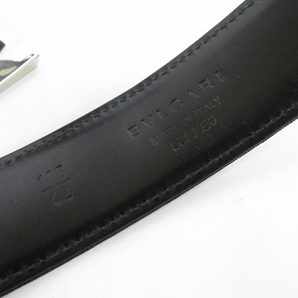 実際に弊社で買取させて頂いたBVLGARI/ブルガリ ロゴバックル レザー ベルト 105/42の画像 4枚目