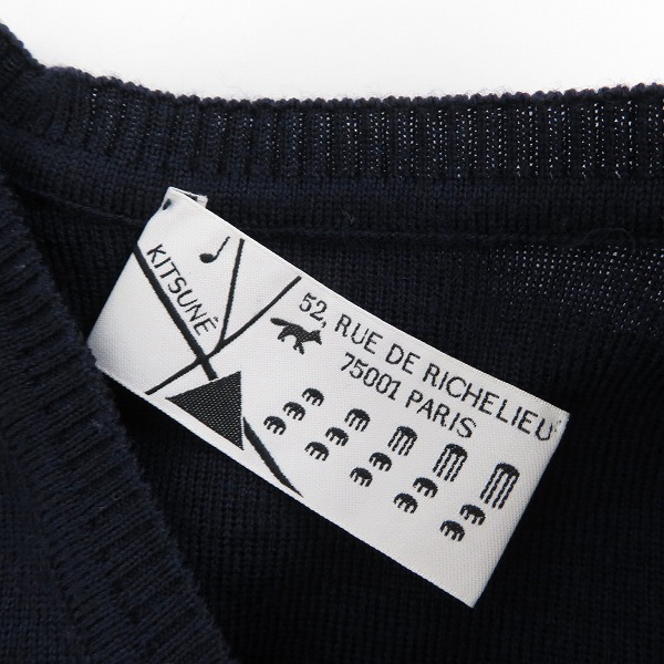 実際に弊社で買取させて頂いたMAISON KITSUNE/メゾンキツネ Vネックニット/XS の画像 2枚目
