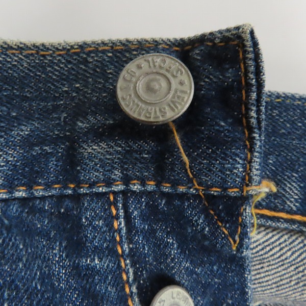 実際に弊社で買取させて頂いたLevis/リーバイス  501XX 推定紙パッチギャラ入り 両面BIG E/均等V/銅製隠しリベット 刻印点々 ヴィンテージ デニムパンツの画像 6枚目