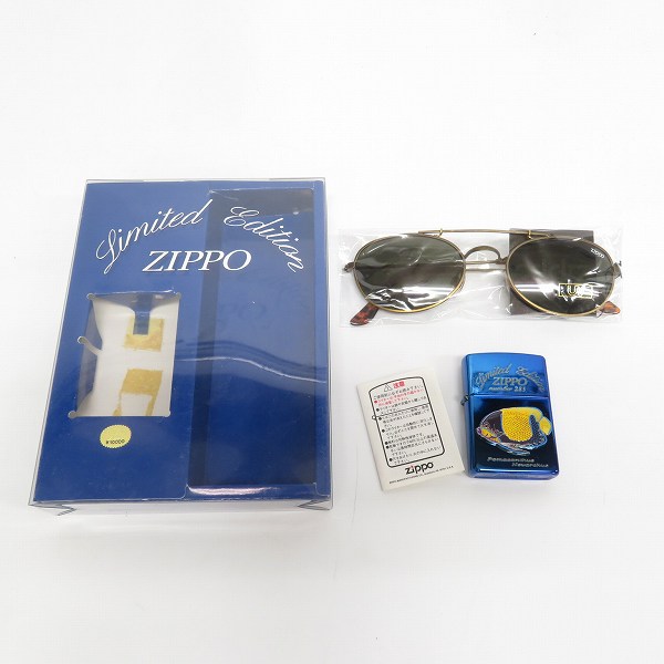 実際に弊社で買取させて頂いたZIPPO/ジッポー 熱帯魚  Pomacanthus navarchus/エンゼルフィッシュ メタル No.285 サングラス付き/1996年製の画像 6枚目