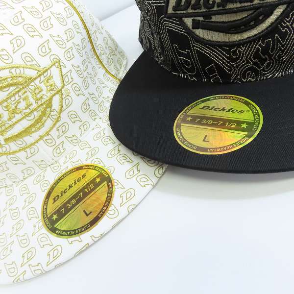 実際に弊社で買取させて頂いた(2)【未使用】Dickies/ディッキーズ キャップ ホワイト/ブラック L 2点セットの画像 4枚目
